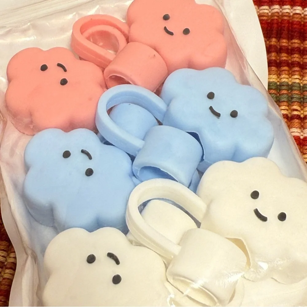 Cute Cloud Straw Tip Covers - 10MM - NWT